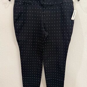 Old Navy Women's Pixie  Pants Black with White Dots